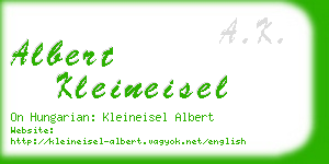 albert kleineisel business card